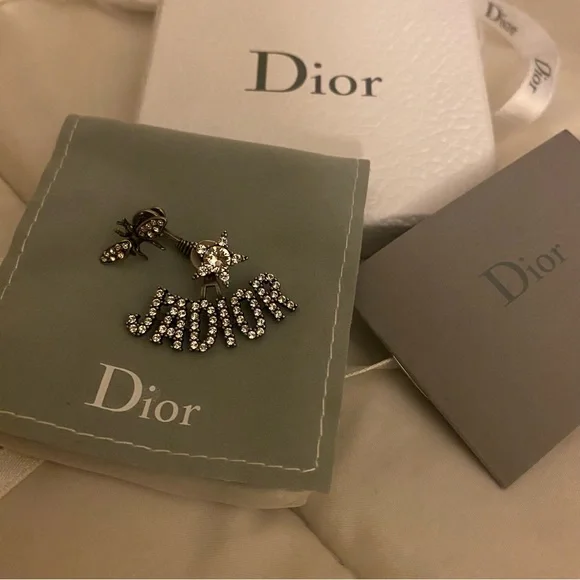 Christian Dior J'adior Logo Bee Earrings New Authentic- Never Worn - Picture 11 of 11
